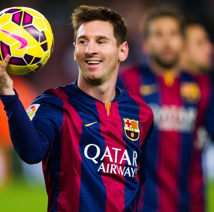 lionel messi with hattrick ball